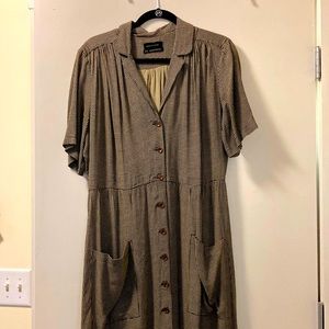 UO Button Down Midi Shirt Dress